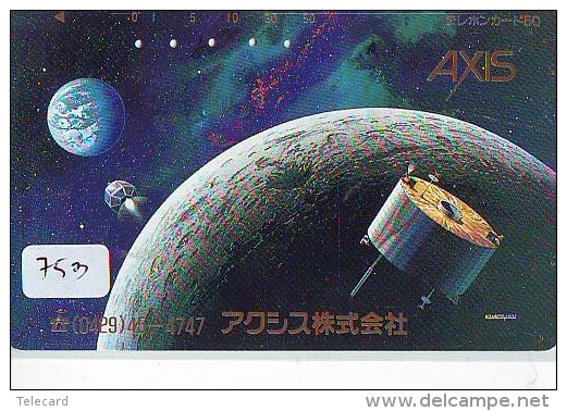 Télécarte Japon  SATELLITE (753) ESPACE * TERRESTRE * MAPPEMONDE * Telefonkarte Phonecard JAPAN * GLOBE * - Espace