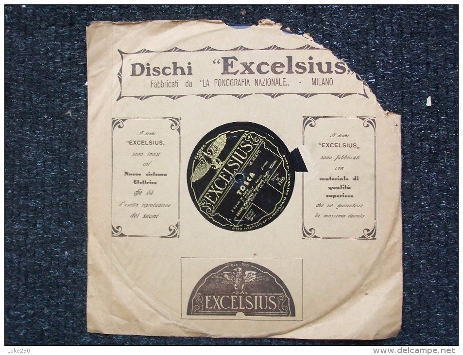 EXCELSIUS Da LA FONOGRAFIA NAZIONALE - TOSCA - F.FORESTA   ORCHESTRA SCALA DI MILANO - 78 Rpm - Schellackplatten