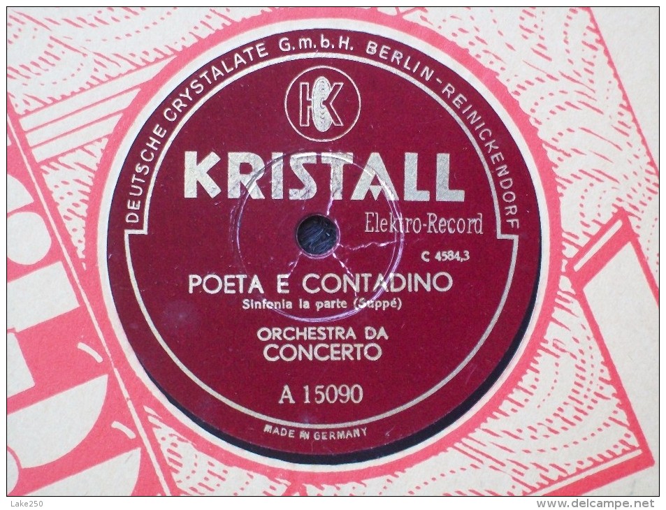 KRISTALL - POETA E CONTADINO  - ORCHESTRA DA CONCERTO - 78 T - Disques Pour Gramophone