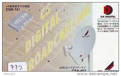 Télécarte Japon  SATELLITE (772) ESPACE * TERRESTRE * MAPPEMONDE * Telefonkarte Phonecard JAPAN * GLOBE * - Espace