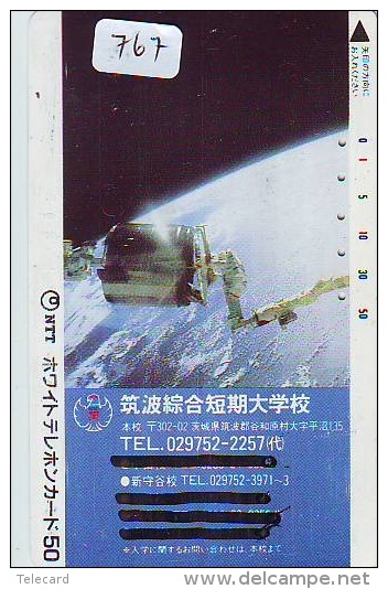 Télécarte Japon  SATELLITE (767) ESPACE * TERRESTRE * MAPPEMONDE * Telefonkarte Phonecard JAPAN * GLOBE * - Espace