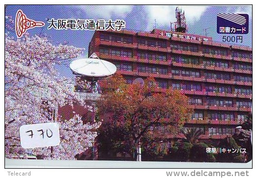Télécarte Japon  SATELLITE (770) ESPACE * TERRESTRE * MAPPEMONDE * Telefonkarte Phonecard JAPAN * GLOBE * - Espace