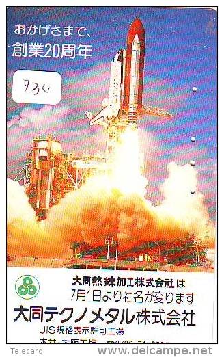 Télécarte Japon ESPACE * Phonecard JAPAN * SPACE SHUTTLE (734) * Rocket * LAUNCHING * SPACE WORLD * Rakete * - Espace