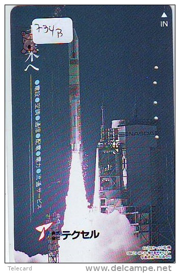 Télécarte Japon ESPACE * Phonecard JAPAN * SPACE SHUTTLE (734b) * Rocket * LAUNCHING * SPACE WORLD * Rakete * - Espace