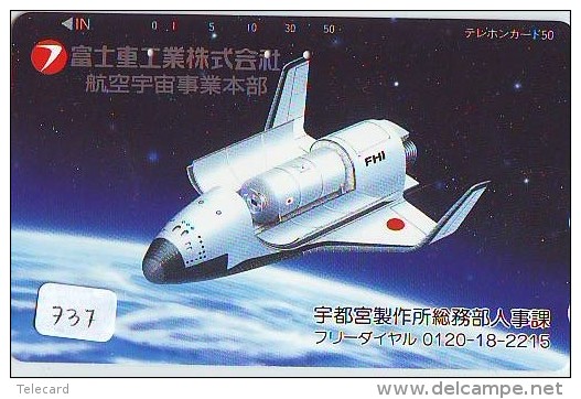 Télécarte Japon ESPACE * Phonecard JAPAN * SPACE SHUTTLE (737) * Rocket * LAUNCHING * SPACE WORLD * Rakete * - Espace