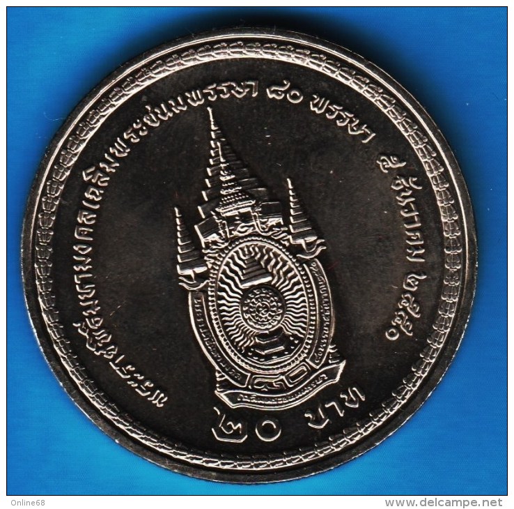 THAILANDE 20 BAHT 2550 (2007)  80° Anniversaire Du Roi Y# 450 - Thailand