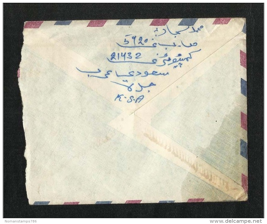 Saudi Arabia Slogan Meter Mark Air Mail Postal Used Cover Jeddah To Pakistan - Saudi Arabia