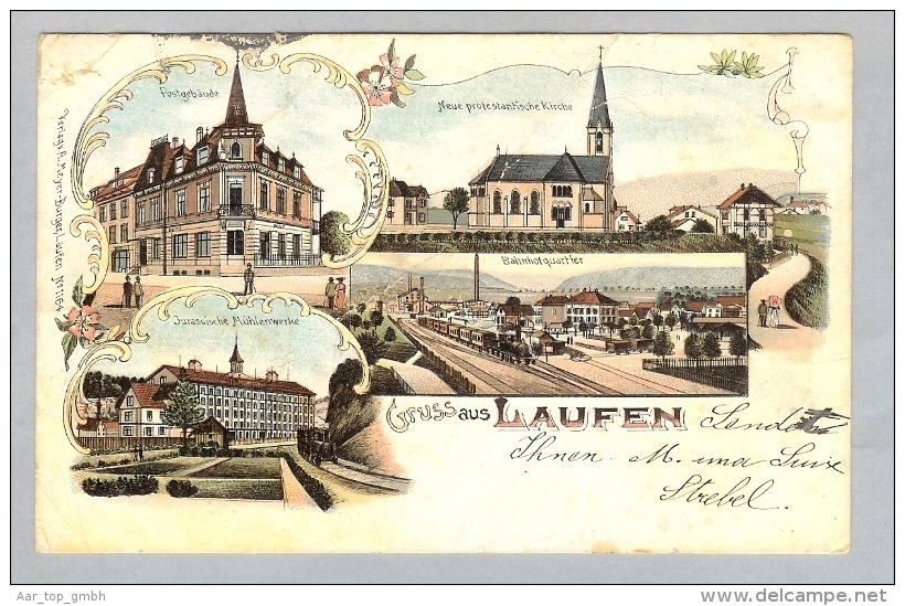 AK BL Laufen 1903-08-19 Litho Defekt A.Meyer #1164 - Autres & Non Classés