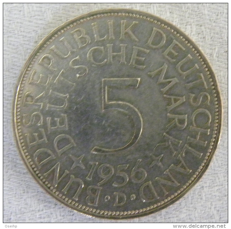 Allemagne  Pièce  5 MARK  D 1956 - 5 Marchi