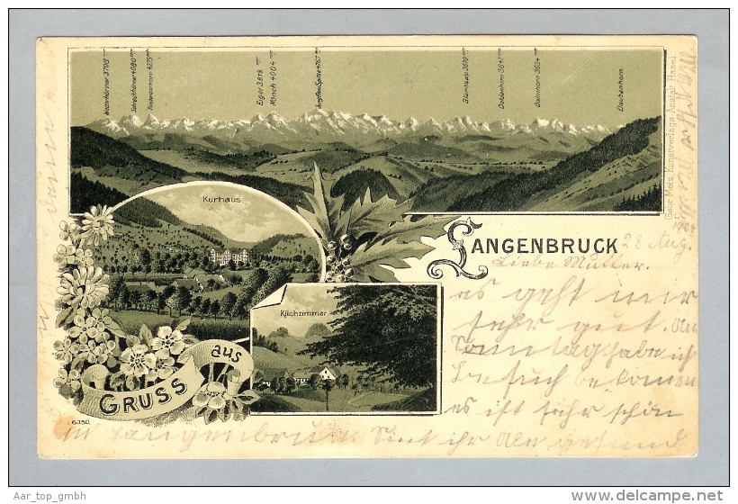 AK BL Langenbruck 1900-08-28 Litho Gebr.Metz #6350 - Langenbruck