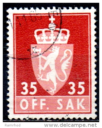 NORWAY 1955 Official - Arms -  35ore - Red   FU - Service