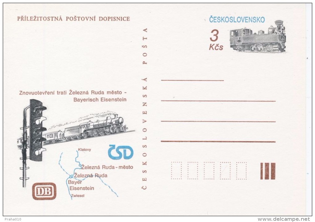 J0471 - Czechoslovakia (1991) Error! The Reopening Of The Railway Line Zelezna Ruda - Bayerisch Eisenstein - Variétés Et Curiosités