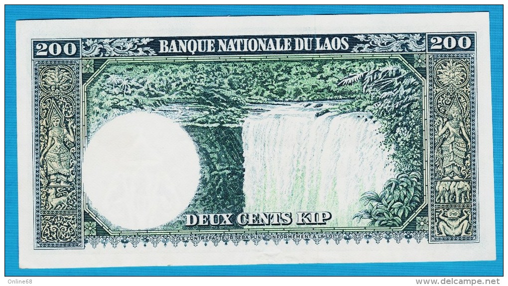 LAOS LOT 2x 200 KIP ND (1963)  # យ៤ No 04233710x/10x  P#13b - Laos