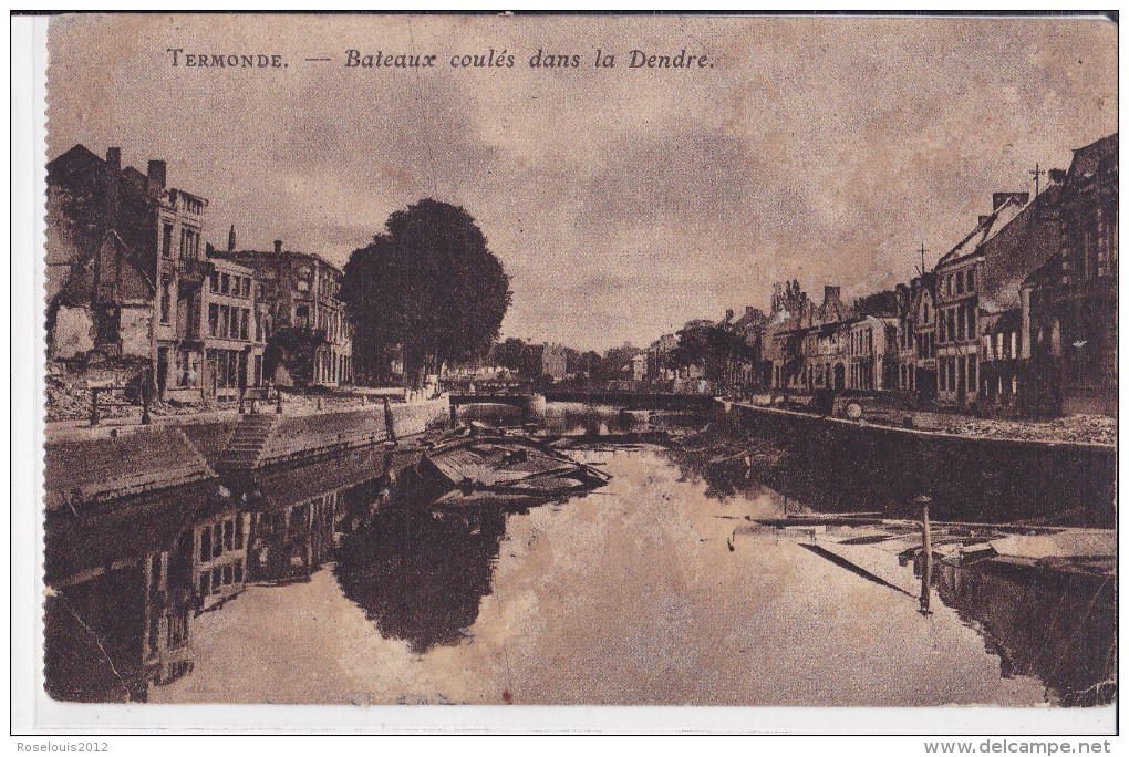 DENDERMONDE / TERMONDE : Bateaux Coulés Dans La Dendre - Dendermonde