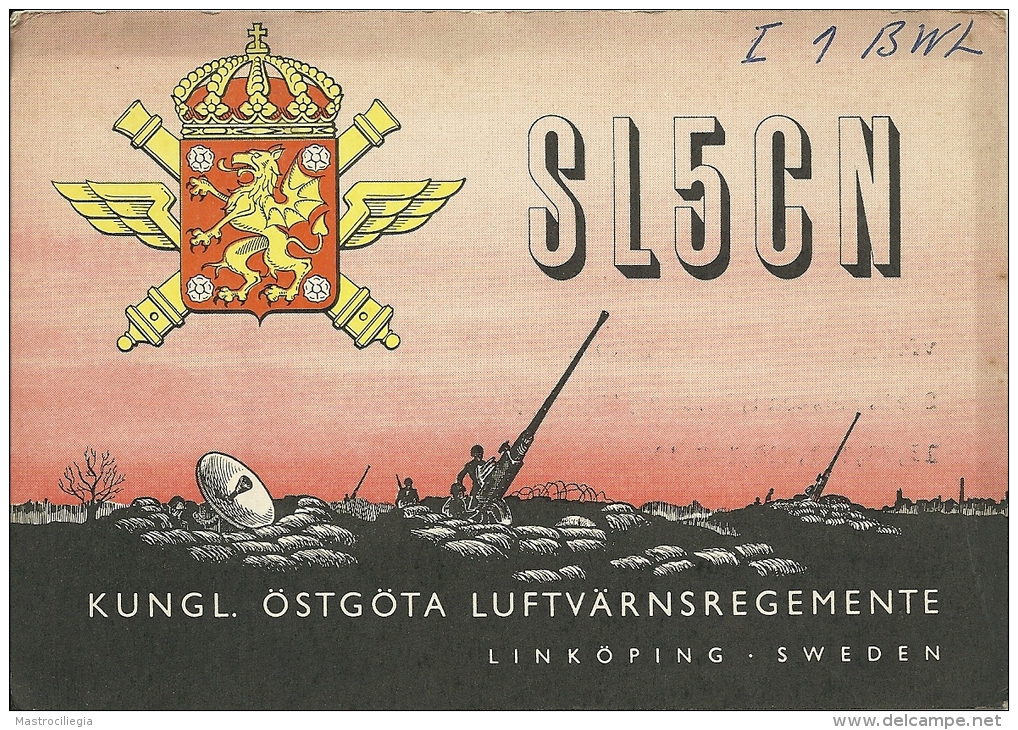 RADIOAMATORE  QSL Carte SL5CN  Sweden Scene Of War - Radio