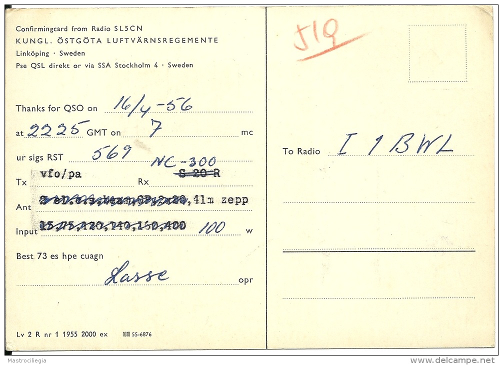 RADIOAMATORE  QSL Carte SL5CN  Sweden Scene Of War - Radio