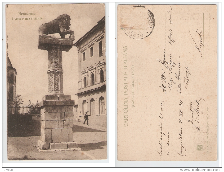 BENEVENTO - IL LEONE PRESSO IL CASTELLO - EDIZ. LIBR. E CART. DEL SANNIO 1911 - Benevento