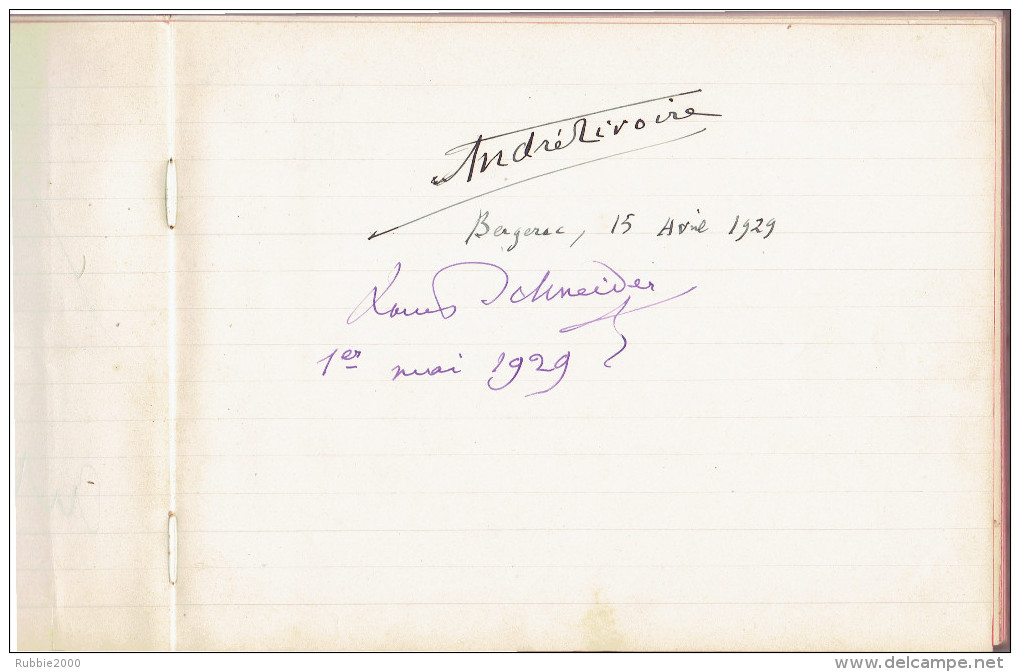 LIVRE D OR SOCIETE LITTERAIRE ET ARTISTIQUE DE BERGERAC 1927 SIGNATURE DE 19 ECRIVAINS FRANCAIS 1 CHANTEUSE 1 MUSICIEN