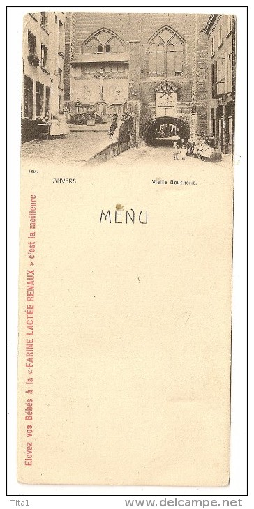 S2853 - Anvers - Vieille Boucherie " Publicité Farine Lactée Renaux" - Menus