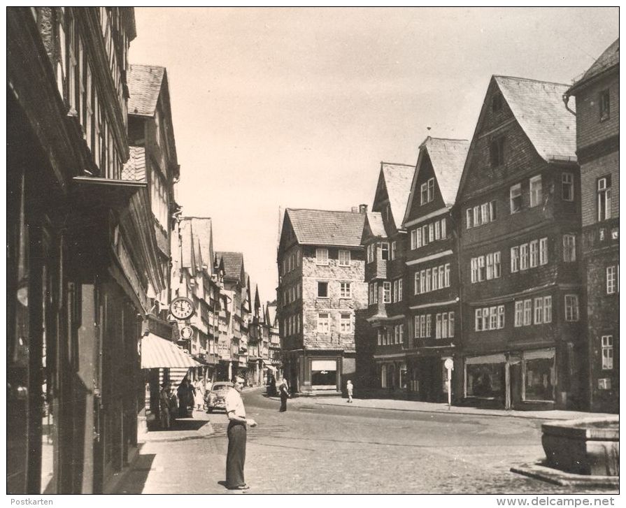 ÄLTERE POSTKARTE HERBORN MARKTPLATZ MOTORRAD Moto Motocyclette Motorbike Ansichtskarte Cpa Postcard AK - Herborn