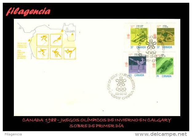 AMERICA. CANADÁ SPD-FDC. 1988 JUEGOS OLÍMPICOS DE INVIERNO EN CALGARY - 1981-1990