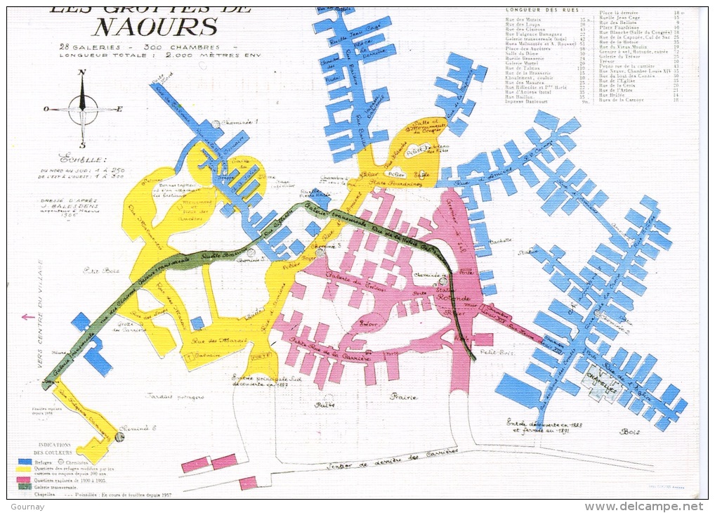 Les Grottes De Naours Géographique : Plan De La Cité (n°22 éd Des Grottes) Toilée - Naours