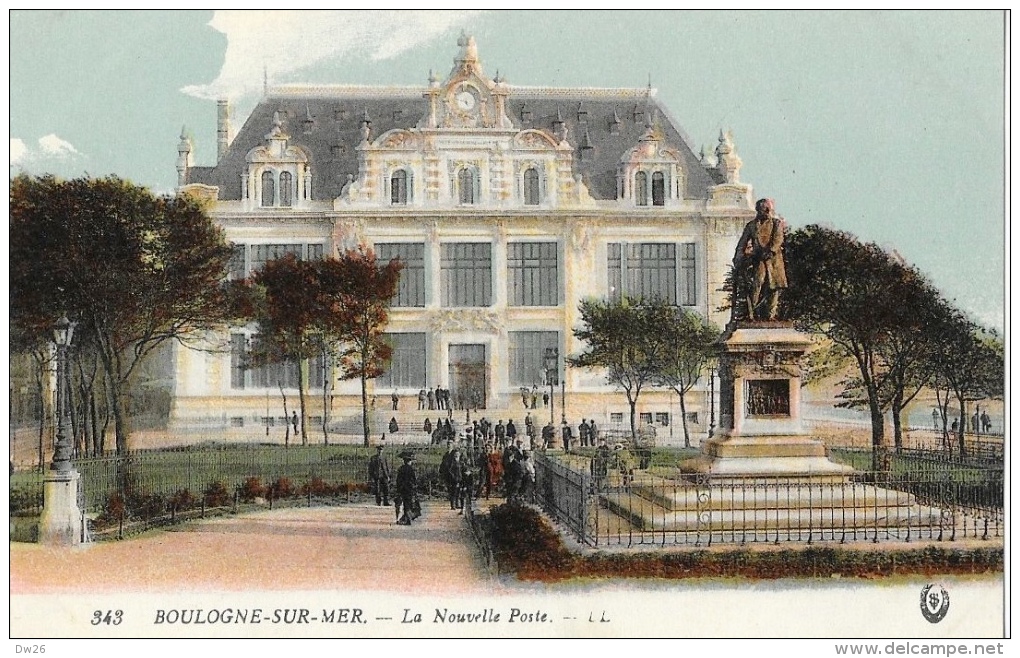 Boulogne-sur-Mer - La Nouvelle Poste Et La Statue De Frédéric Sauvage - Carte LL N°343, Non Circulée - Boulogne Sur Mer