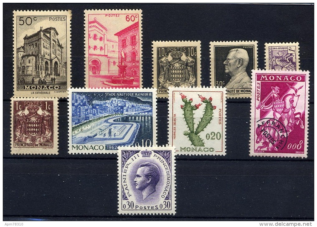 Monaco - Lot - Stade - Cactus	Y&T	154-249-302-307-308-371-539A-543-545-P19 * - Collections, Lots & Series