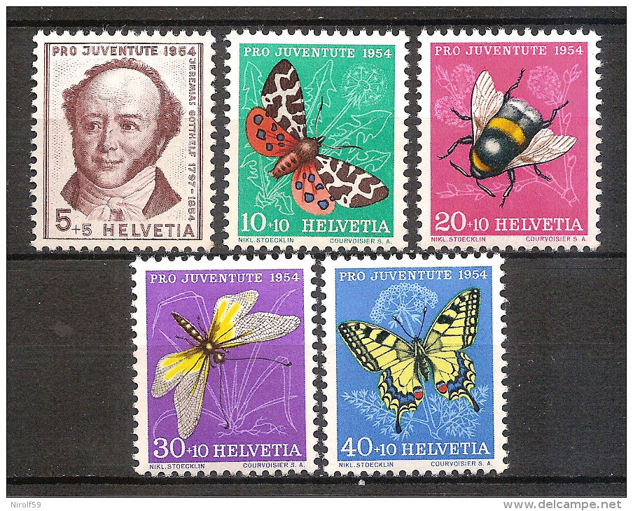 Switzerland 1954 - Jeremias Gotthelf And Insects - Ongebruikt