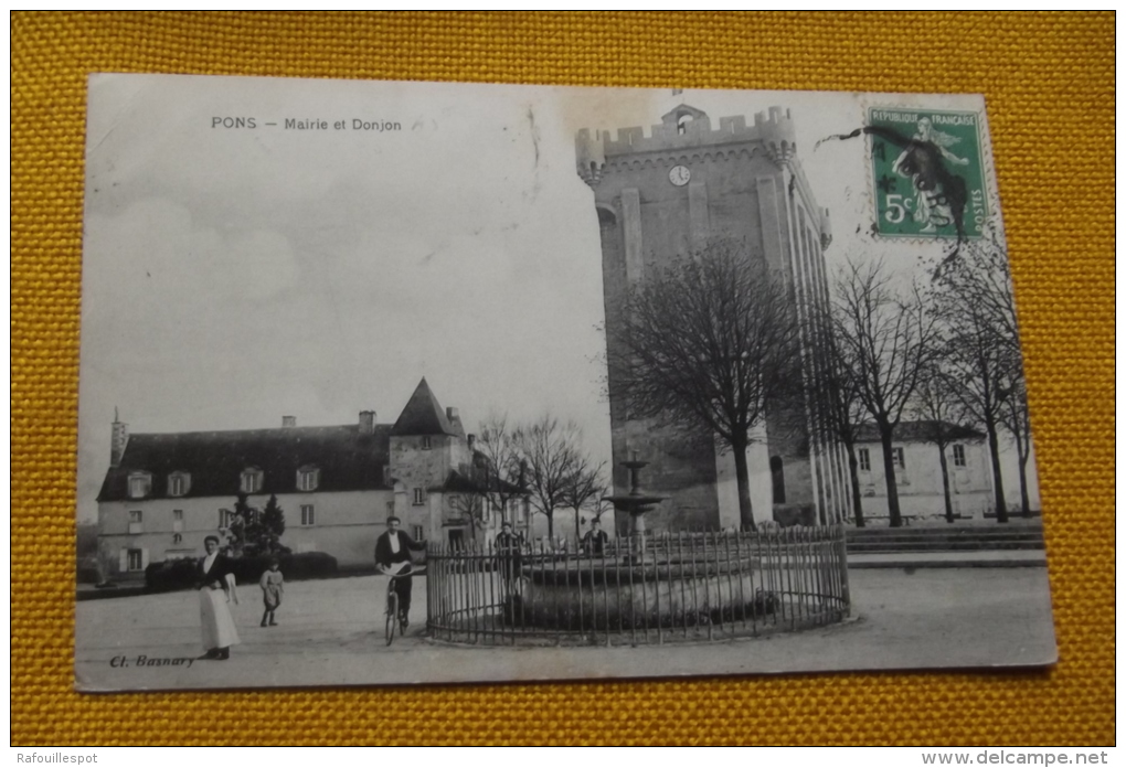 Cp Pons Mairie Et Donjon - Pons