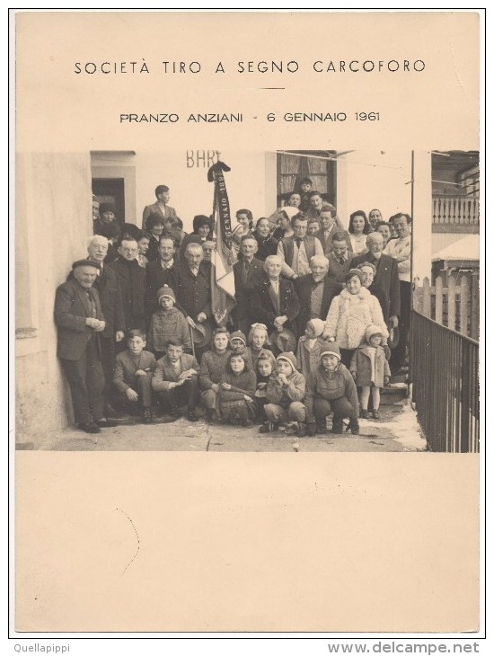 01448 "SOCIETA' TIRO A SEGNO CARCOFORO (BARI) - PRANZO ANZIANI - 6 GENNAIO 1961" . ANIMATA, FOTOG.ORIG NOTIZIE - Luoghi