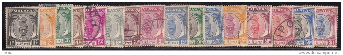 16 Diff., 15v (10c Shades), Perak Used 1950 Malaya, (sample Image) - Perak