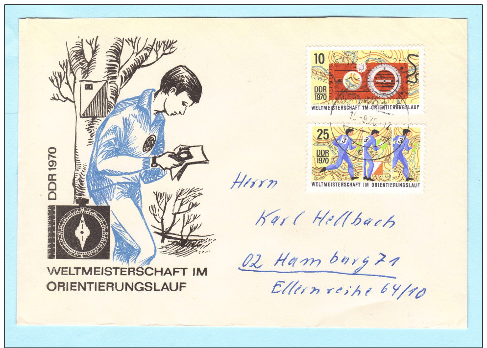 DDR GDR RDA FDC Brief Cover Lettre 1605-1606 WM Im Orientierungslauf Sport  (31778) - Autres & Non Classés