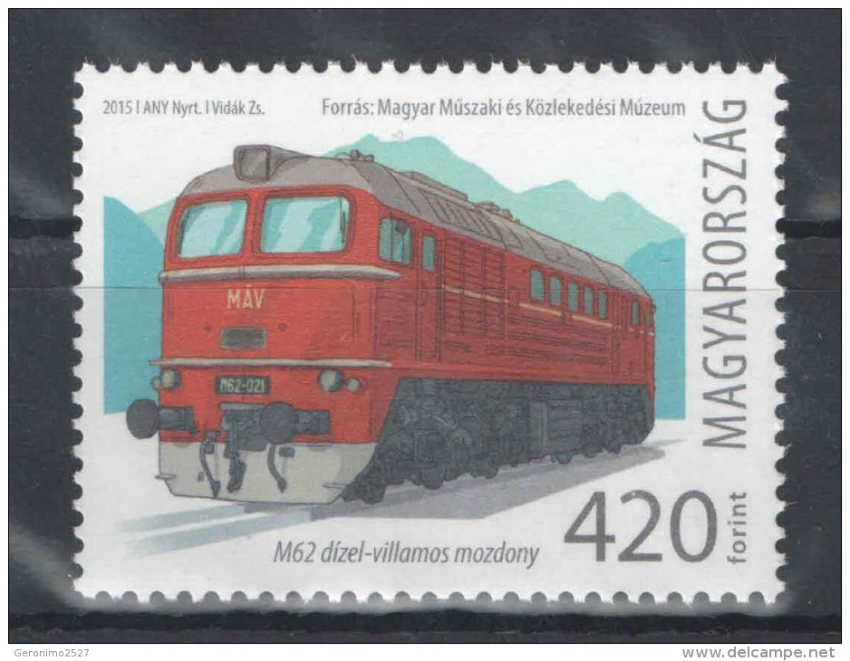 HUNGARY 2015 TRANSPORT Trains Railways LOCOMOTIVE - Fine Set MNH - Nuovi