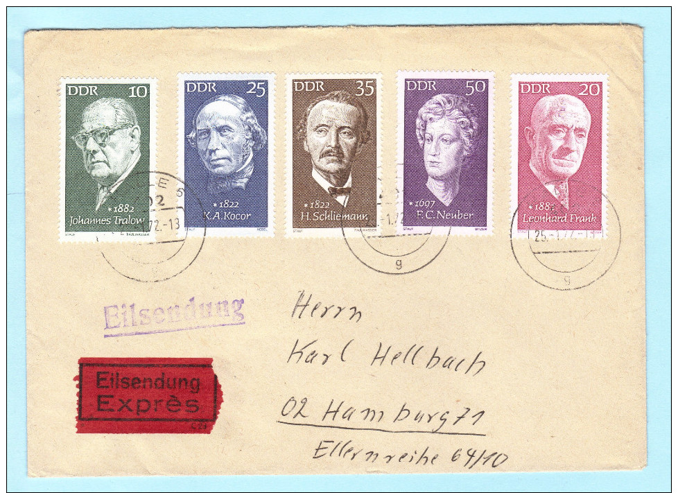 DDR GDR RDA FDC Brief Cover Lettre EXPRESS 1731-1735 Personen  (2 Scan) (31805) - Other & Unclassified