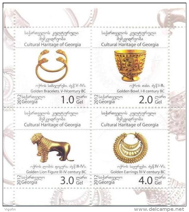 GE 2012- CULTURAL HERITAGE, GEORGIA, S/S, MNH - Georgien