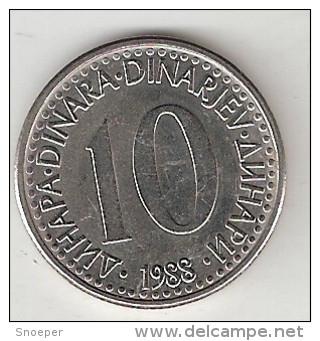 Yogoslavia 10 Dinara  1988  KM 89      Xf+  !! - Yougoslavie