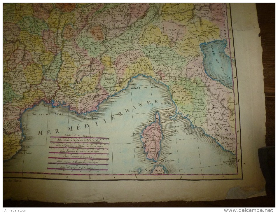 1820 Carte De FRANCE Couleurs (divisée En 86 Dépts :Péfectures,S-Préfectures,Archevêchés,Evêchés,CHEF-LIEUX ..etc - Cartes Géographiques