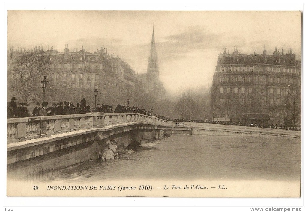 S2859 - 49 - Inondations De Paris  (Janvier 1910) - Le Pont De L' Alma - Inondations