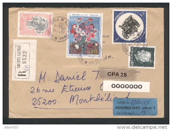 Monaco - Lettre Recommandée De Monte-Carlo Pour La France - 03 10 1975  Superbe - Lettres & Documents