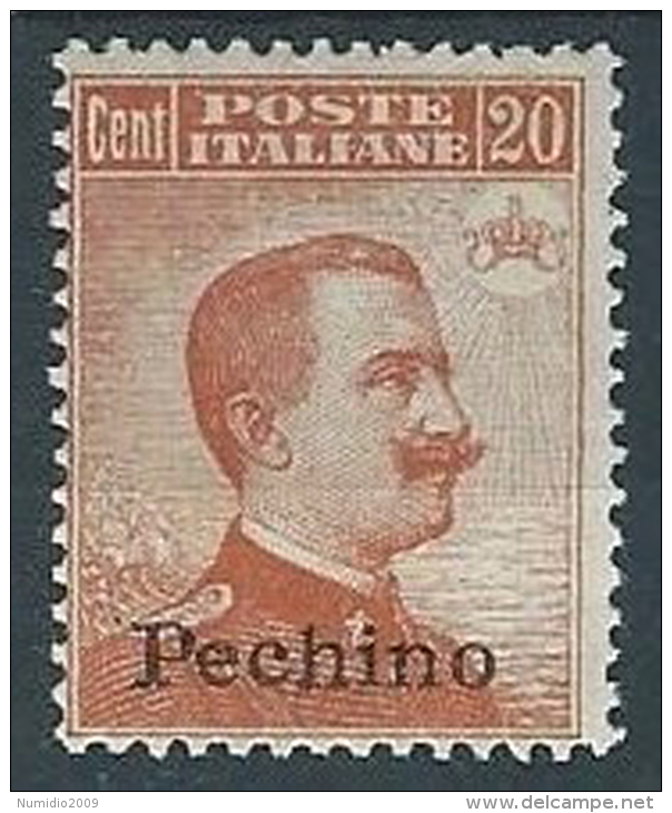 1918 UFFICIO POSTALI IN CINA PECHINO EFFIGIE 20 CENT MH * - W002-2 - Peking