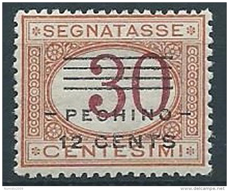 1919 UFFICIO POSTALI IN CINA PECHINO SEGNATASSE 12 SU 30 CENT MNH ** - W006 - Pekin