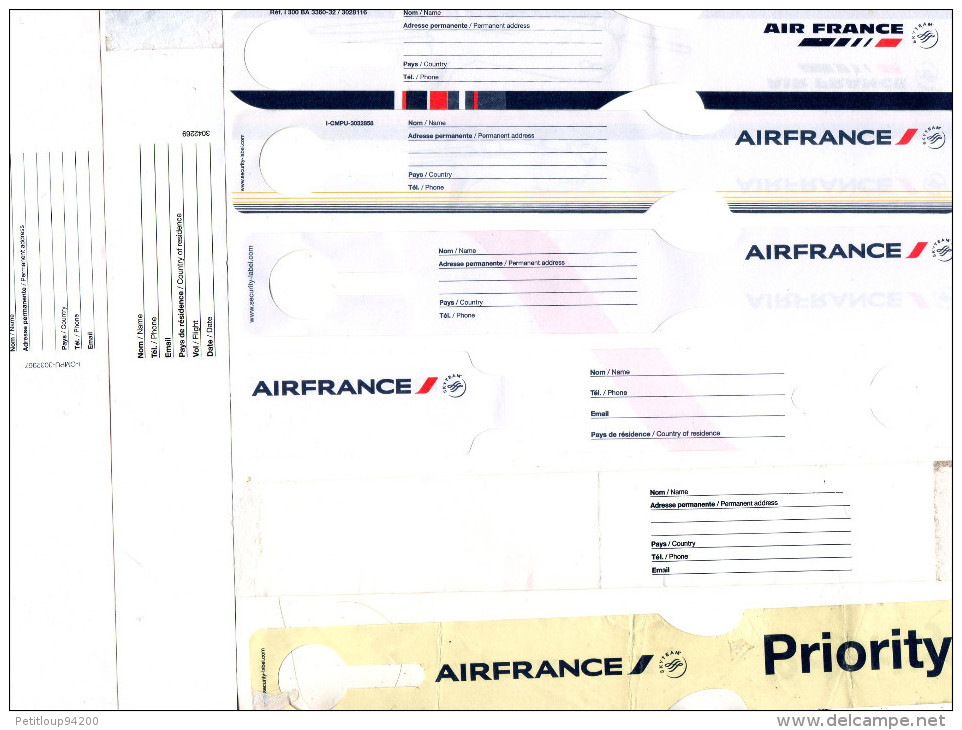 ETIQUETTES A BAGAGES  AIR FRANCE  Papier  (lot De 8) - Aufklebschilder Und Gepäckbeschriftung