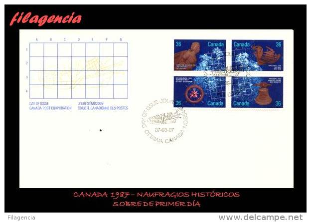 AMERICA. CANADÁ SPD-FDC. 1987 NAUFRAGIOS HISTÓRICOS - 1981-1990