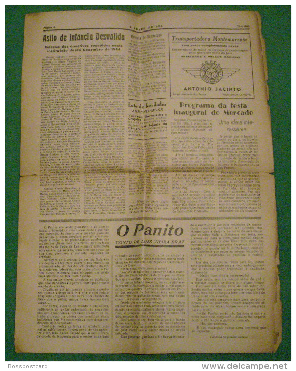 Montemor-o-Novo - Jornal "A Folha Do Sul" Nº 4108 De 28 De Abri De 1948 - Suplemento "Toiros E Cavalos". Évora. - Revues & Journaux