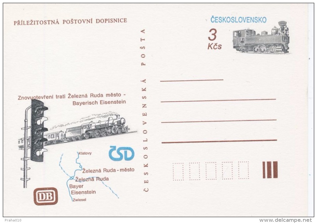 J0460 - Czechoslovakia (1991) Error! The Reopening Of The Railway Line Zelezna Ruda - Bayerisch Eisenstein - Variétés Et Curiosités