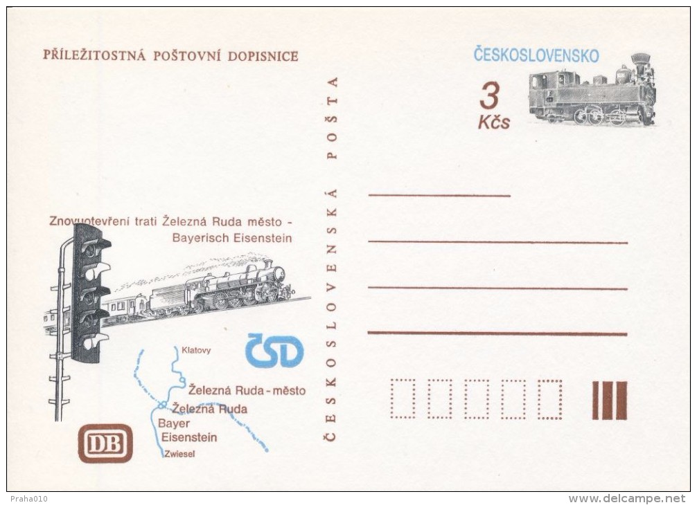 J0459 - Czechoslovakia (1991) Error! The Reopening Of The Railway Line Zelezna Ruda - Bayerisch Eisenstein - Plaatfouten En Curiosa