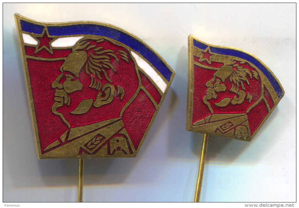 TITO, Josip Broz, Communism,  Yugoslavia, Vintage Pin  Badge, Enamel,  2 Pieces - Personnes Célèbres