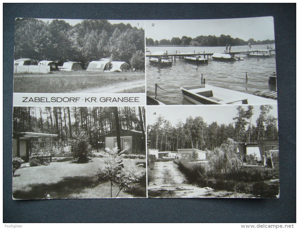 Germany DDR: ZABELSDORF Kr. Gransee - Campingplatz D/38, Bootshafen, Bungalowsiedlung - 1989 Used - Gransee