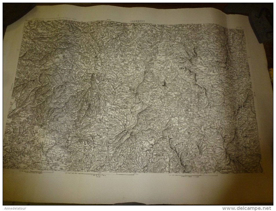 1820 Carte Générale De La FRANCE Par Capitaine :reférence CLERMONT (points Du Quadrilatère:Magnac,Jullie,Baix,Monrazier - Cartes Géographiques